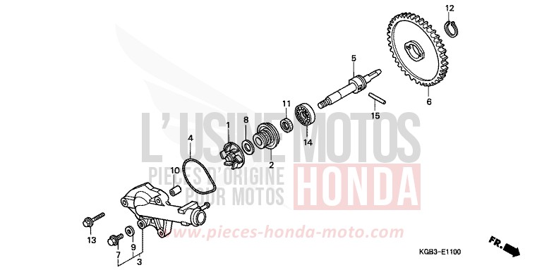 WASSERPUMPE von Shadow VT125C FUTURE GRAY METALLIC (NH398) von 2000